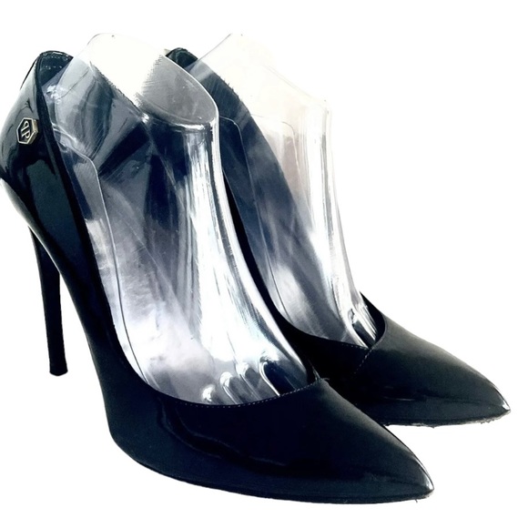Woman shoes high heels 9.5 US 
40 EU black PHILIPP PLEIN  VGEC made in Italy EUC - Picture 11 of 16